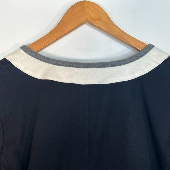 Talbots Lightweight Knit Suit Jacket Coat Black Cream Grey - Picture 7 of 11